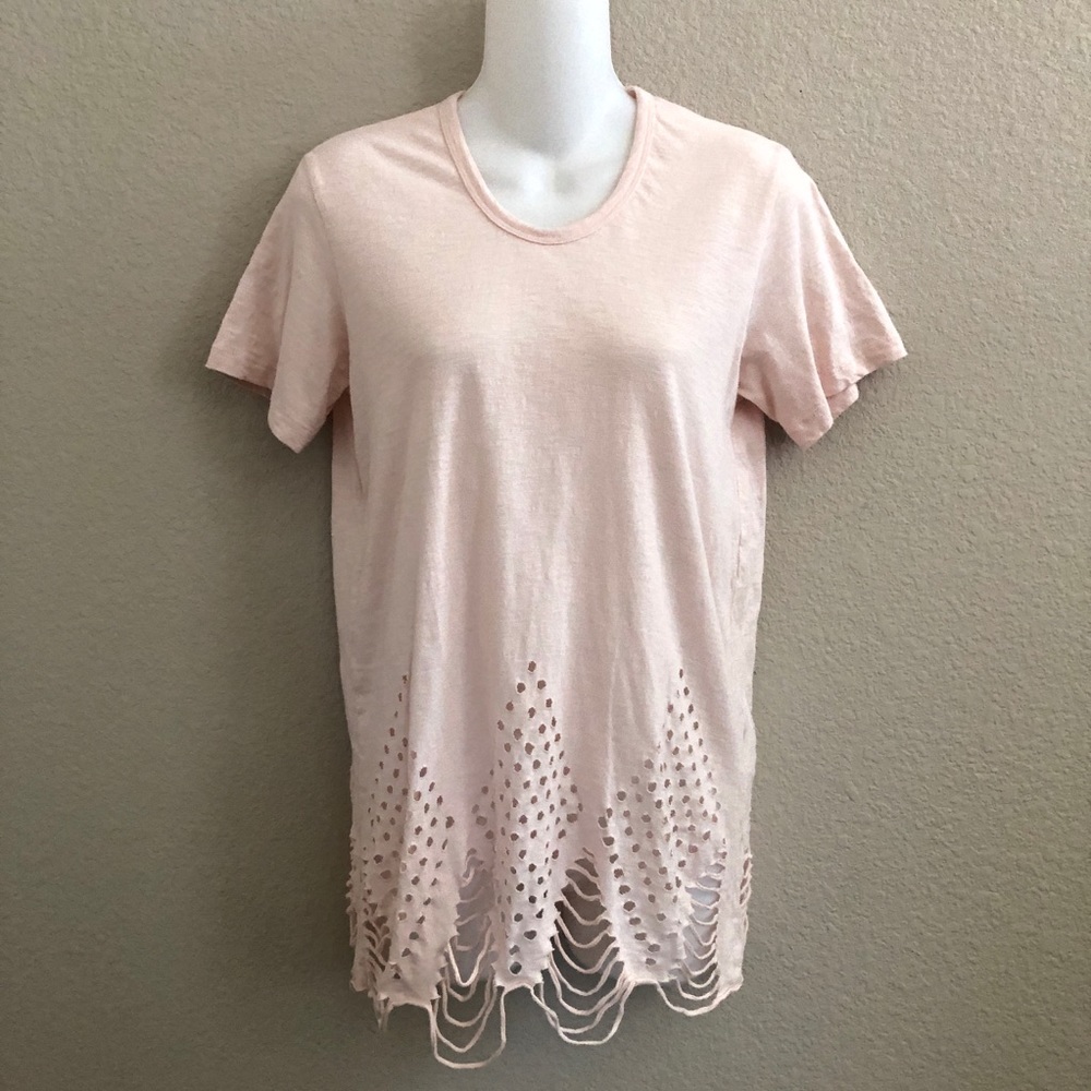 Pepin Anthropologie Short Sleeve Cut Out T-Shirt - Picture 2 of 7